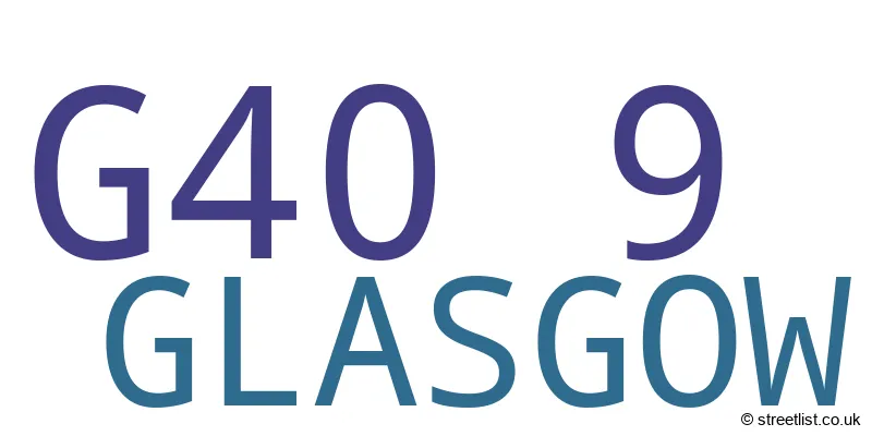 A word cloud for the G40 9 postcode